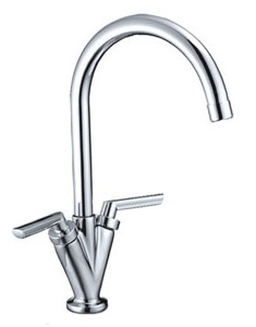 Смеситель д/кухни хром F4098                    (высокий гусак, на гайке, рычаги, п/об)  FRAP - изображение №1