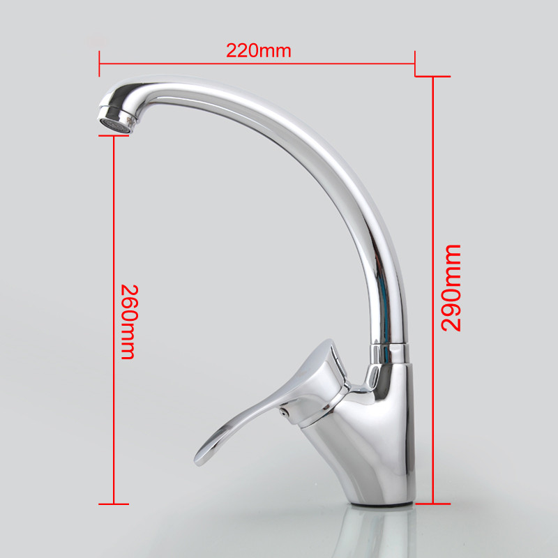 Смеситель д/кухни хром F4101-2                 (ф40, высокий гусак, на гайке)  FRAP - миниатюра №2