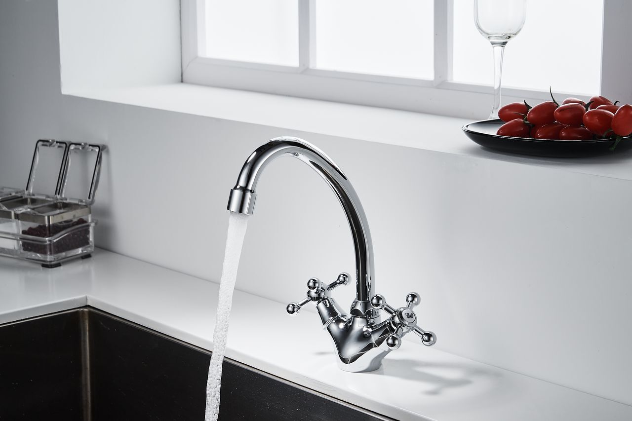 Смеситель д/кухни хром F4119*                   (высокий гусак, на шпильке, крест,п/об)  (2шт)  FRAP - миниатюра №3