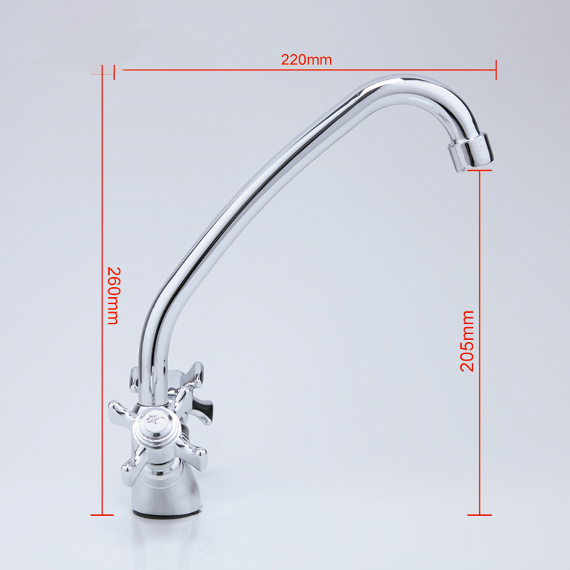 Смеситель д/кухни FRAP F4124  (высокий гусак, на гайке, крест, п/об) - миниатюра №2