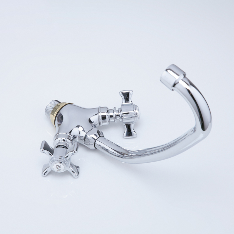 Смеситель д/кухни FRAP F4124  (высокий гусак, на гайке, крест, п/об) - миниатюра №4