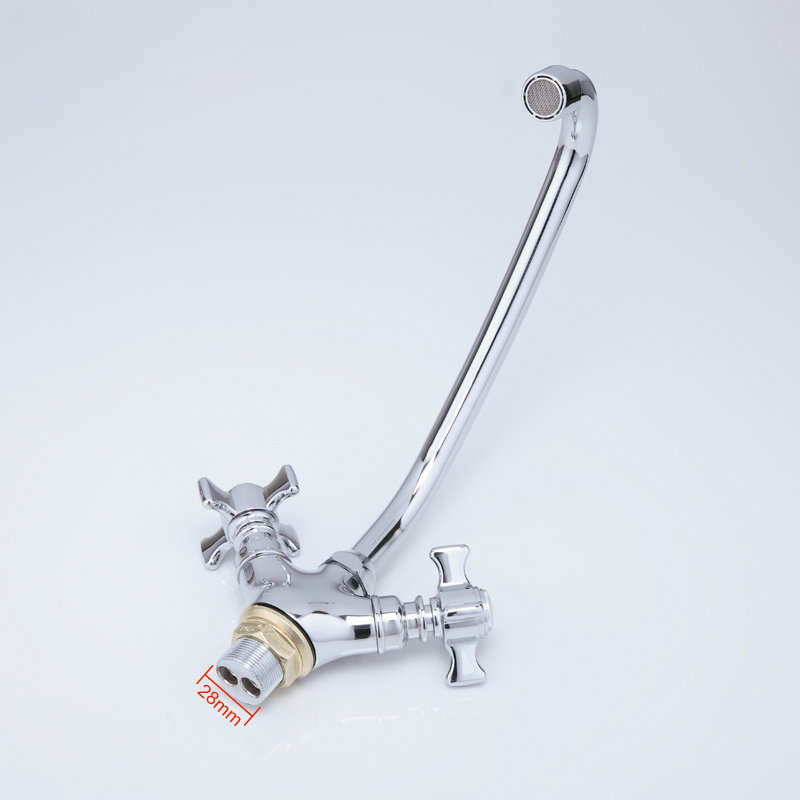 Смеситель д/кухни FRAP F4124  (высокий гусак, на гайке, крест, п/об) - миниатюра №5