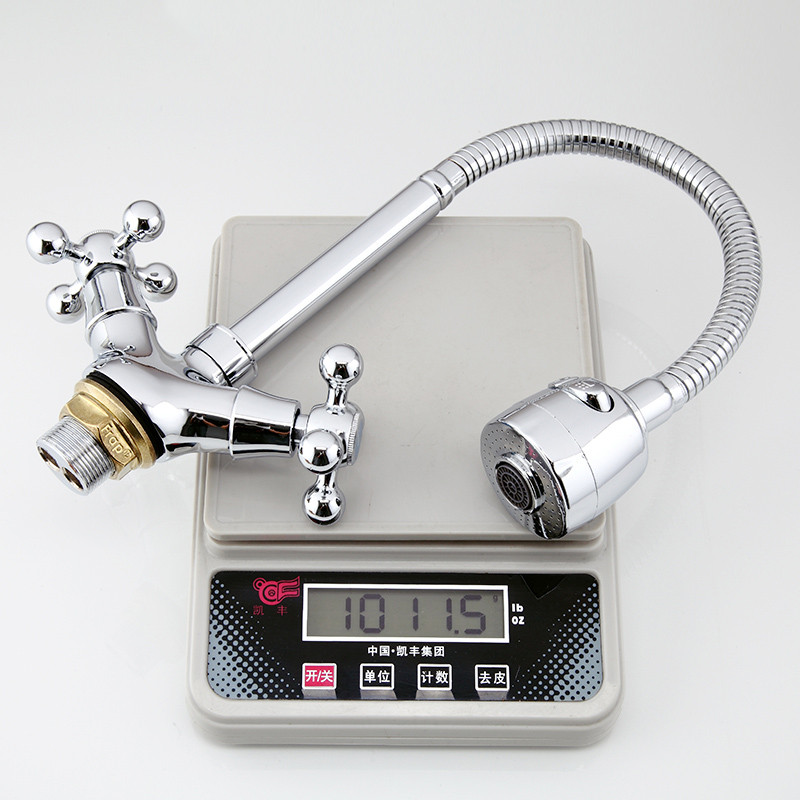 Смеситель д/кухни FRAP F4319 хром /гибкий излив (на гайке, крест, п/об.) - Изображение №2