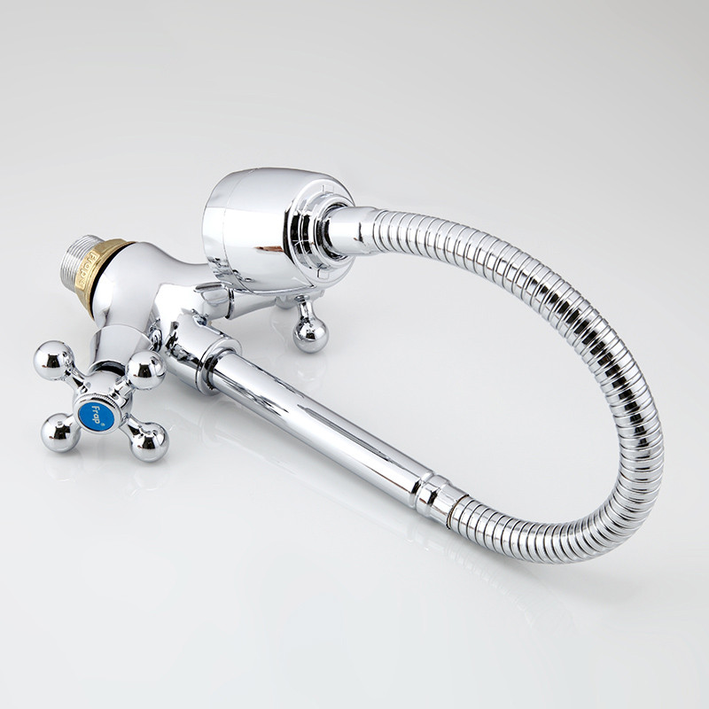 Смеситель д/кухни FRAP F4319 хром /гибкий излив (на гайке, крест, п/об.) - Изображение №3