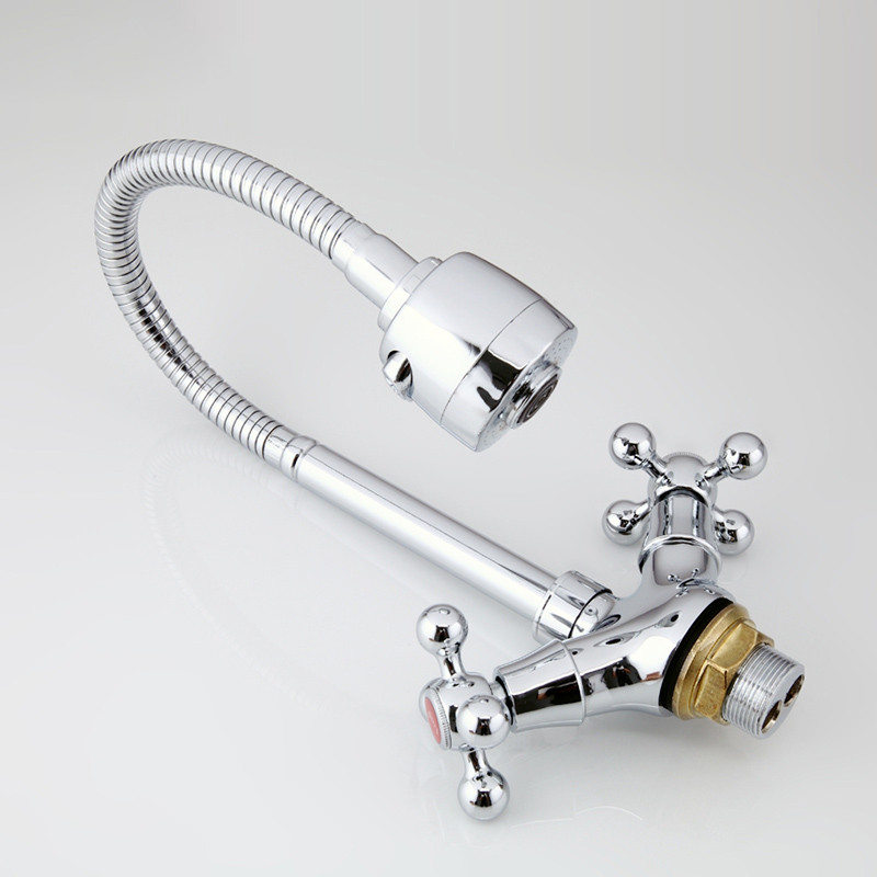 Смеситель д/кухни FRAP F4319 хром /гибкий излив (на гайке, крест, п/об.) - Изображение №5