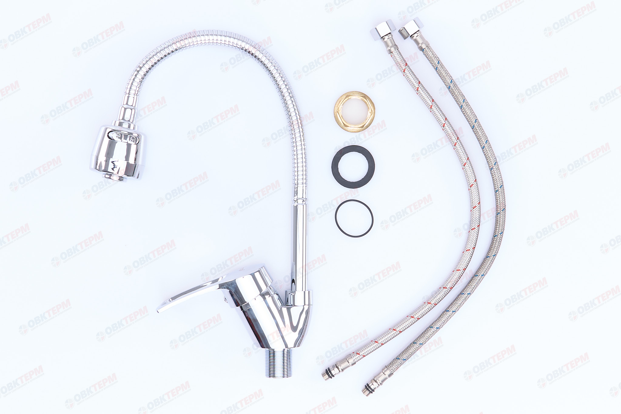 Смеситель д/кухни FRAР F43701-В хром /гибкий излив (Ø40, на гайке) - миниатюра №14