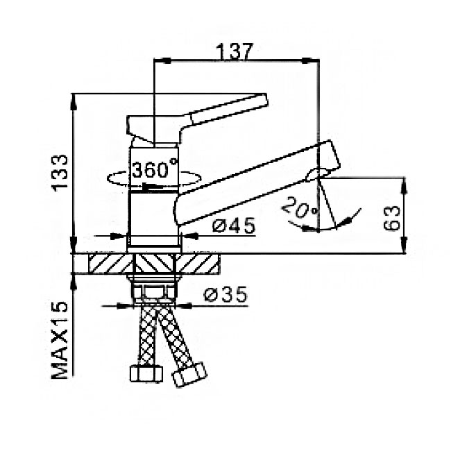 Смеситель д/кухни хром F4544                      FRAР - миниатюра №7