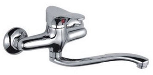 Смеситель д/кухни хром F4614-В                 (ф35, настенный, гусак 25 см)  FRAР - изображение №1