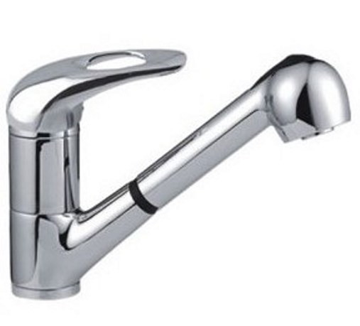 Смеситель д/кухни хром F6002-В   (ф40, вытяжной  гусак, на шпильке) FRAP - изображение №1