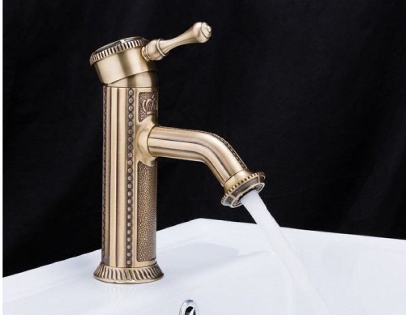 Смеситель д/раковины F1047  бронза     (ф35, на гайке)  FRAР - миниатюра №6