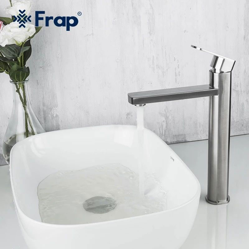 Смеситель д/раковины нерж F10805-2          (высокий)  FRAР - миниатюра №3