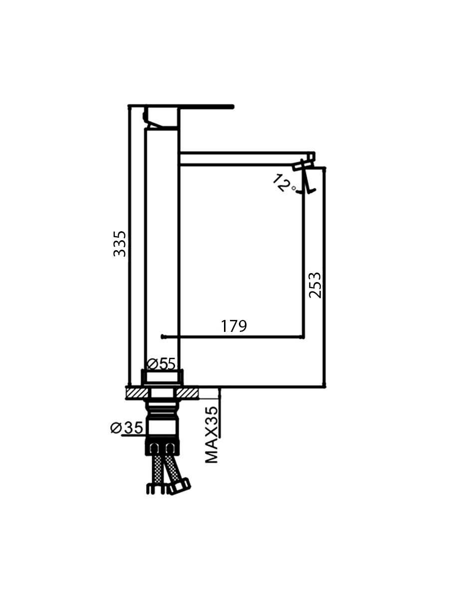 Смеситель д/раковины нерж F10805-2          (высокий)  FRAР - миниатюра №2