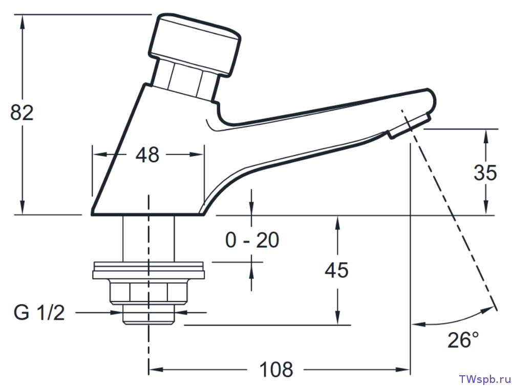 Смеситель д/раковины хром  F520 порционнный  FRAР - миниатюра №7