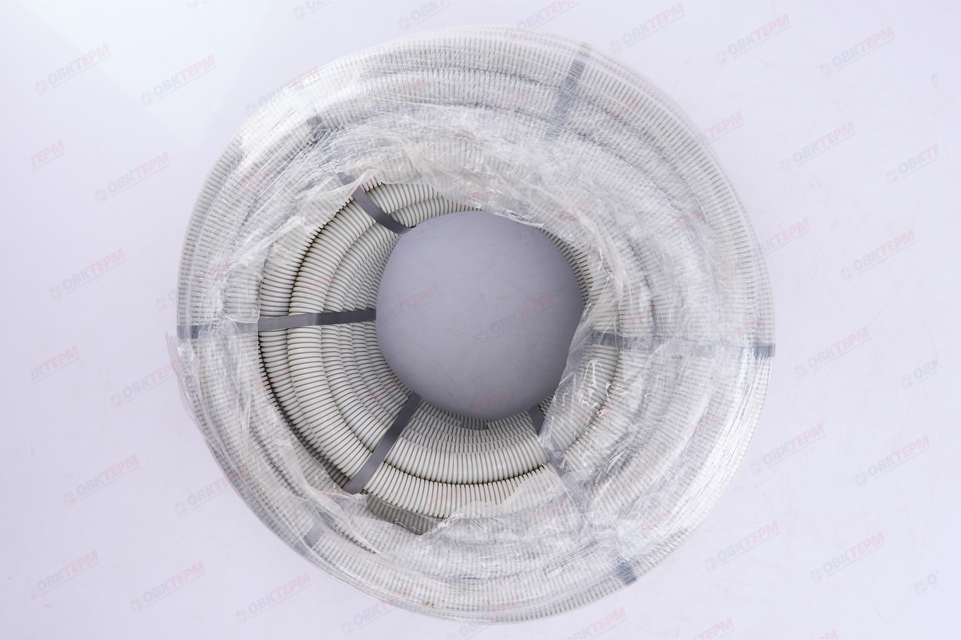 Труба гофрированная ПВХ серая легкая с зондом d32мм 50м AGIS PROFILE - Изображение №5