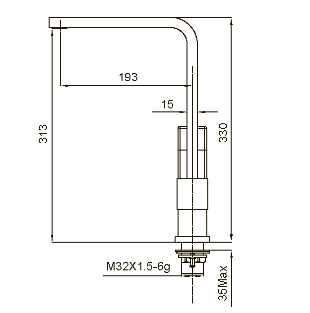 Смеситель д/кухни KOER KB-70010-01 /латунь /35мм (Цвет хром)  (8шт/ящ) - Изображение №2