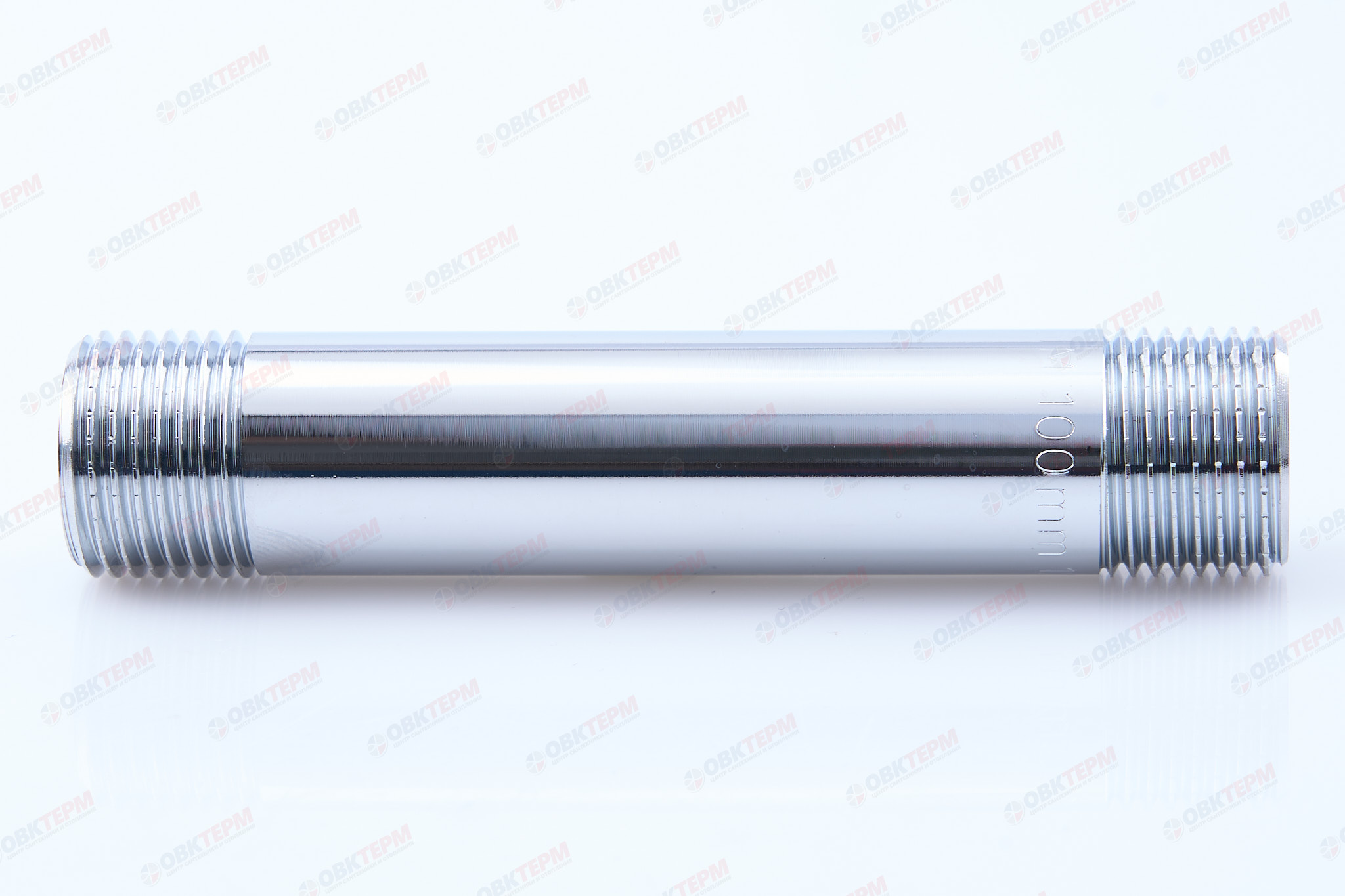 Ниппель 1/2" х 1/2"100мм   Хром  TIM   (10шт/80ящ) - Изображение №3