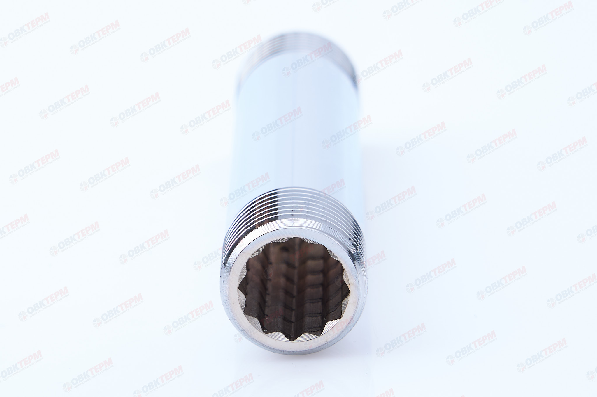Ниппель 1/2" х 1/2"100мм   Хром  TIM   (10шт/80ящ) - Изображение №4