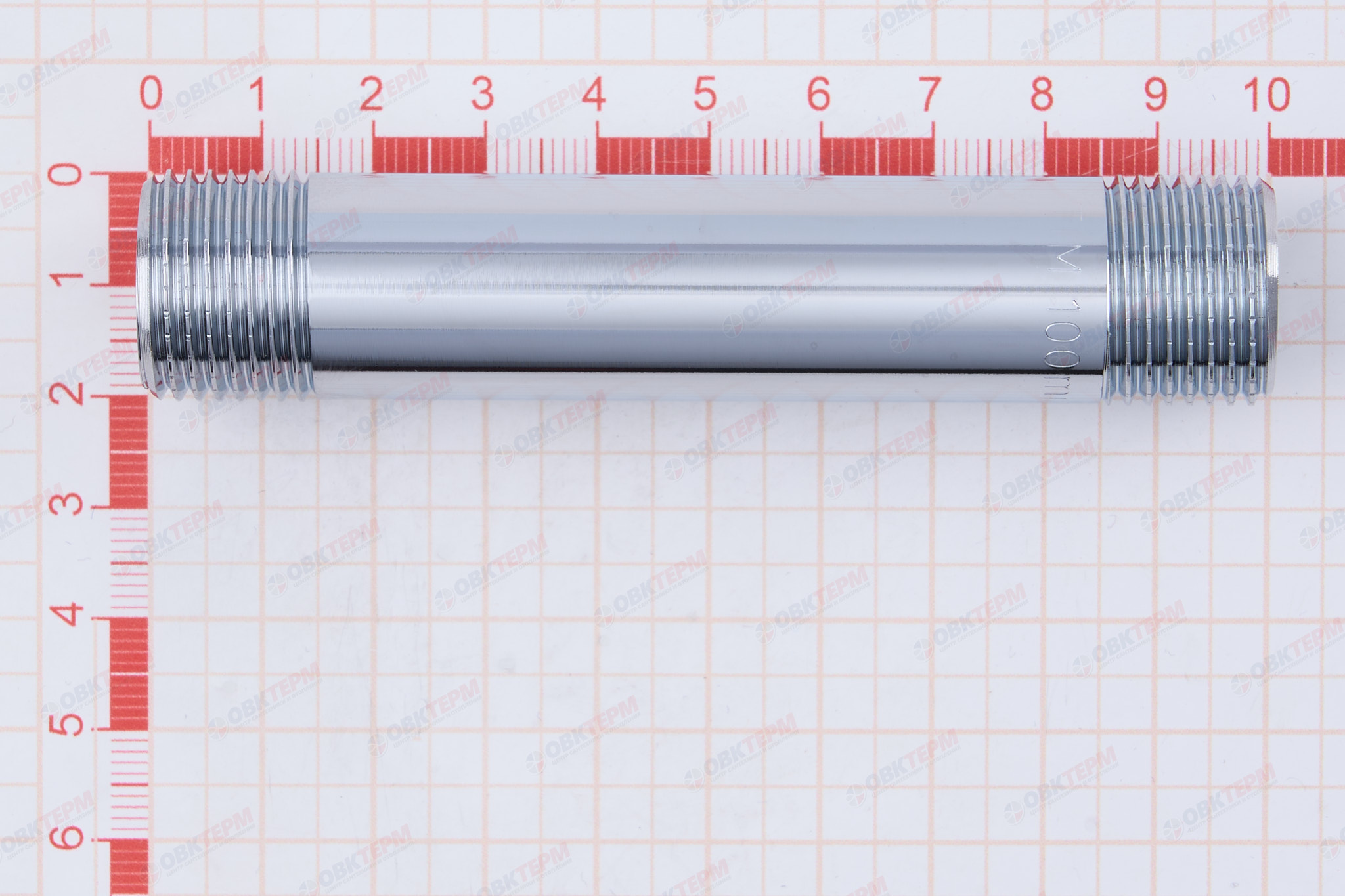 Ниппель 1/2" х 1/2"100мм   Хром  TIM   (10шт/80ящ) - Изображение №5