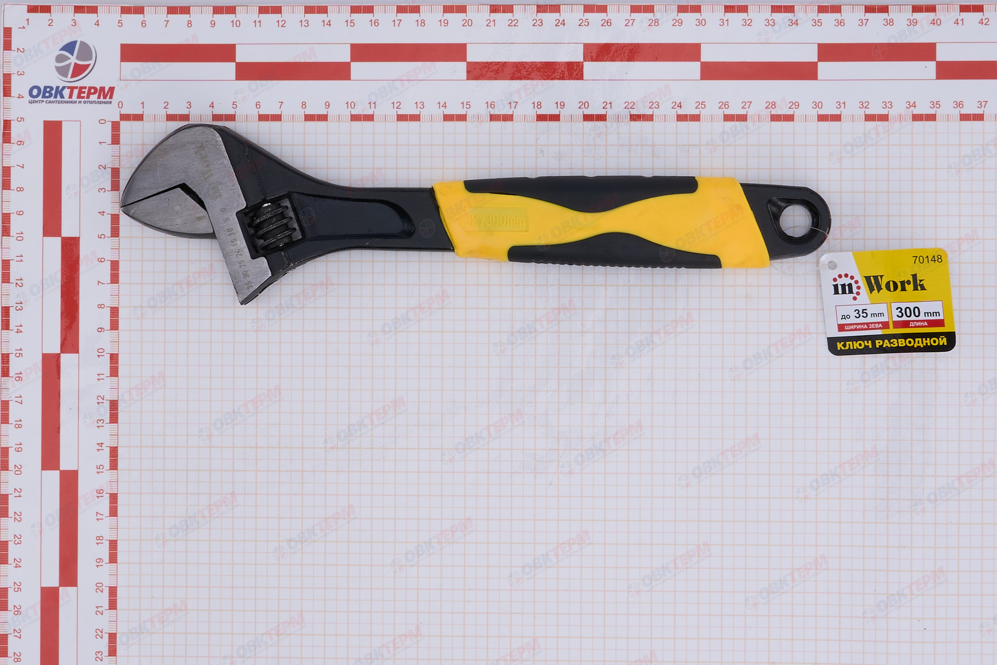 Ключ разводной 300 мм, 2К рукоятка InWork - Изображение №4