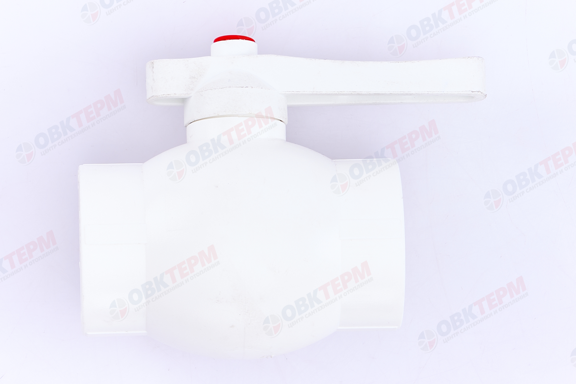 Кран пластиковый шаровый  40  (латунный  шар)  стандарт  БЕЛЫЙ PP-R   (RTP) (20/1) ст.арт17501(12/3) - миниатюра №2