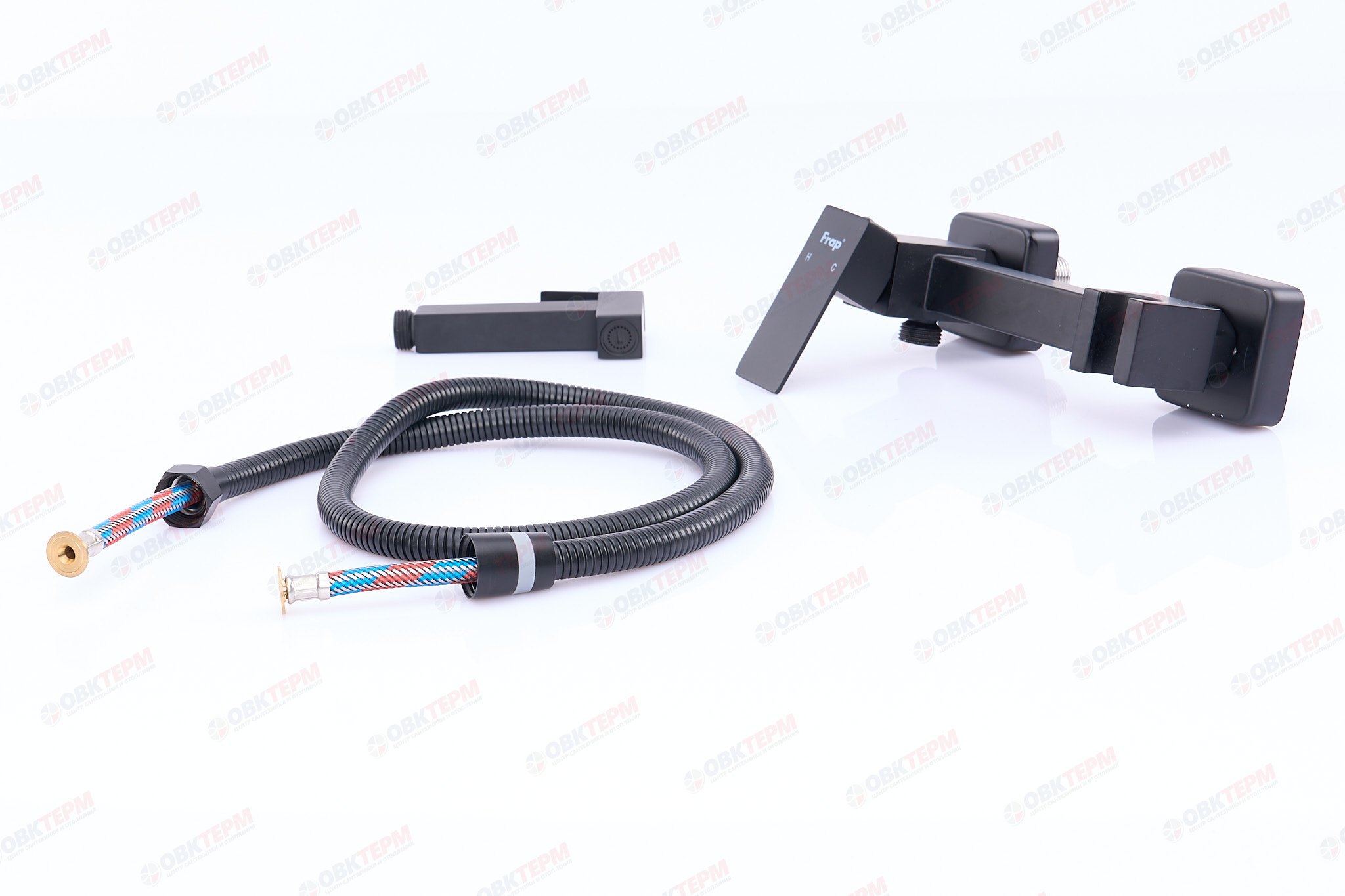 Смеситель с гигиеническим душем FRAP F7504-6 латунь /черный - миниатюра №5