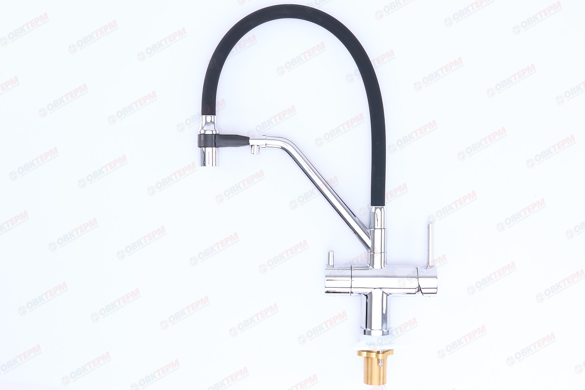 Смеситель д/кухни под ФИЛЬТР KOER KB-72006-01 (Цвет хром+силик.излив черный) (8шт/ящ) - миниатюра №3