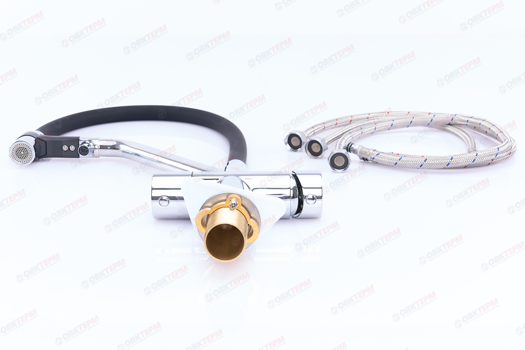 Смеситель д/кухни под ФИЛЬТР KOER KB-72006-01 (Цвет хром+силик.излив черный) (8шт/ящ) - миниатюра №5