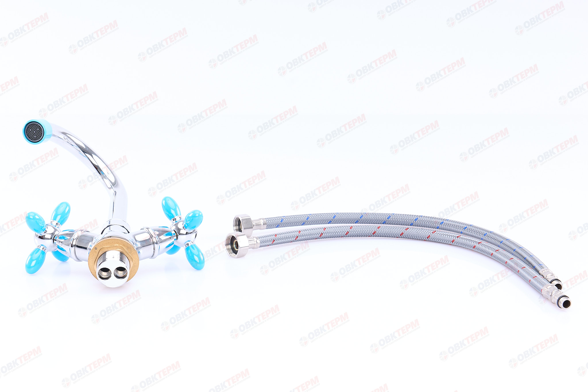 Смеситель д/умывальника буксовый ZERIX ROM-001 LR81010B голубой (10 шт/ящ) - Изображение №5