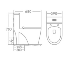 Унитаз-моноблок KNOIS KN6171000 белый, SC, дюропласт (780*390*680 мм) - Изображение №2
