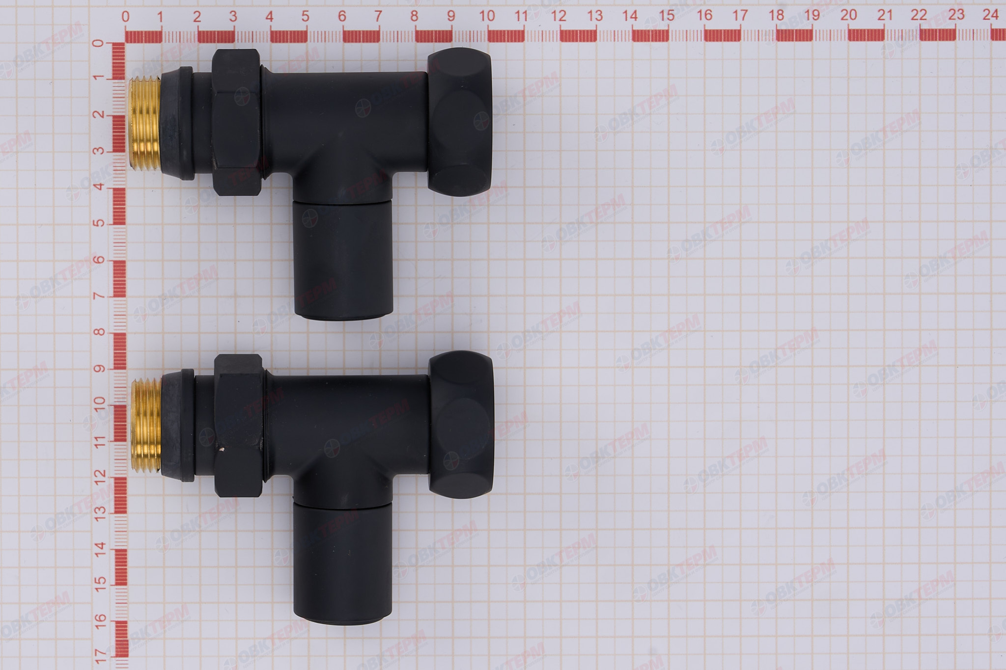 Кран  вентильный  с американкой   TIM   1"В - 3/4"Н  прямой, круглый,черный   (1пара/20ящ) - Изображение №5