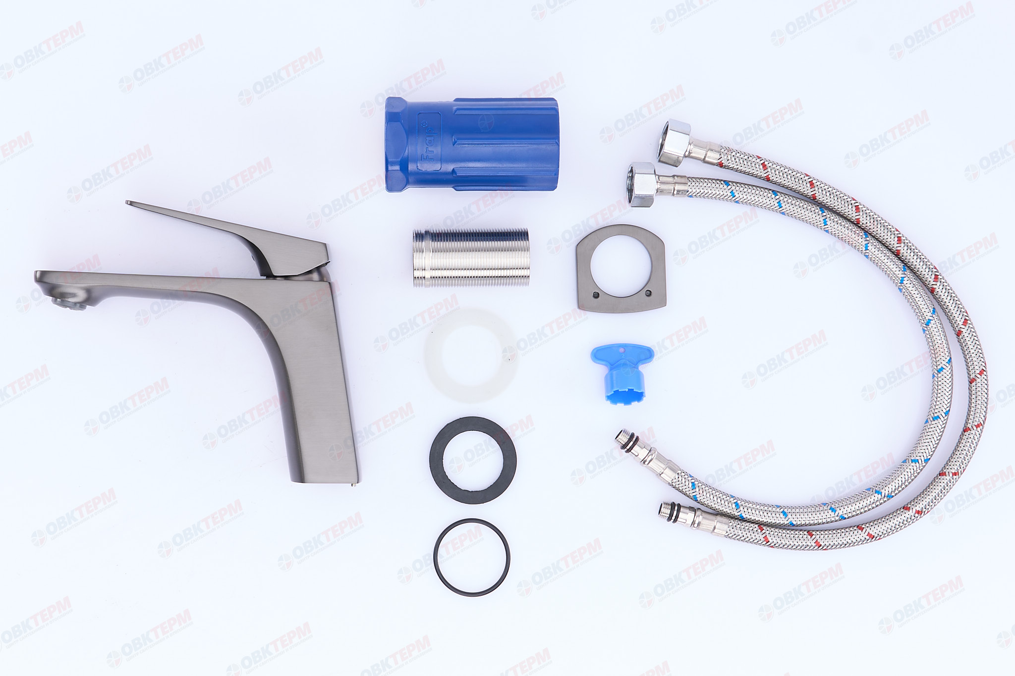 Смеситель д/умывальника FRAР F1087-9 латунь /оружейная сталь (Ø35, на гайке) (10 шт) - миниатюра №5