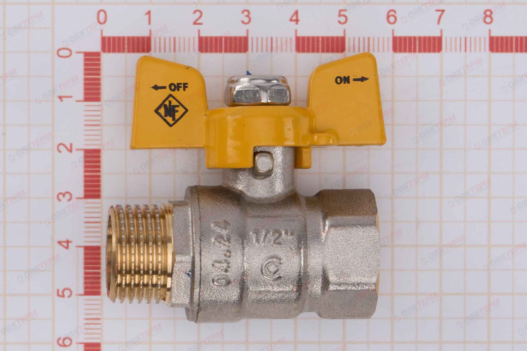 Кран шаровый   NOLF Сlassic  ГАЗ     1/2" ВН   бабочка   усиленный  (96 шт) - миниатюра №6
