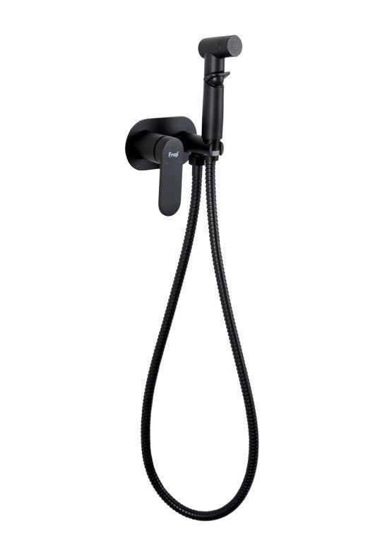 Смеситель с гигиеническим душем FRAP F2085-6 латунь /чёрный - изображение №1