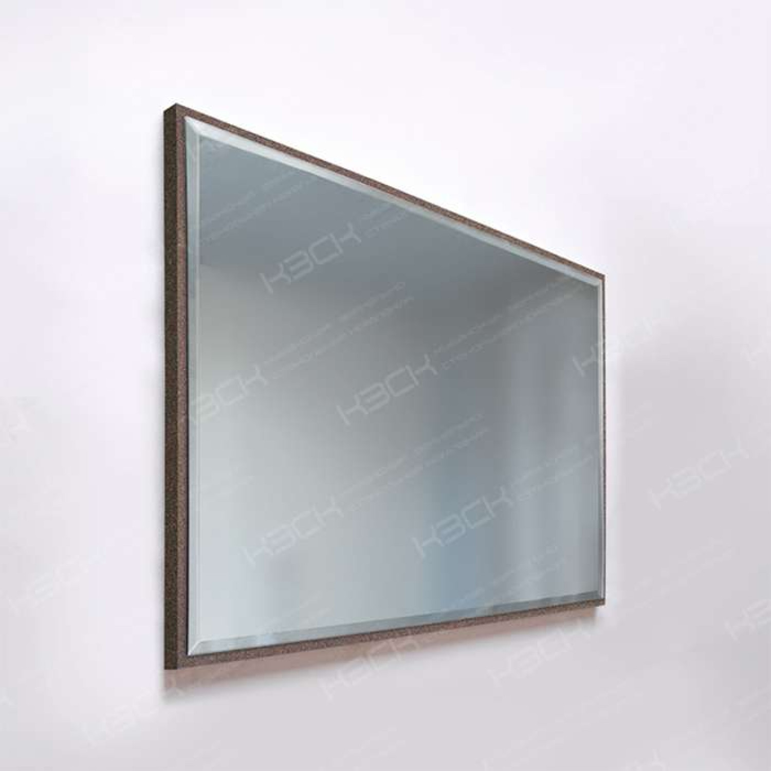 Зеркало  800х600 прямоугольное  с фацетом на бронзовом алюм профиле, универс. крепл. КЗСК - Изображение №3