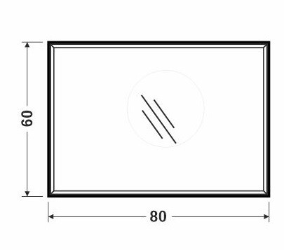 Зеркало  800х600 прямоугольное  с фацетом на бронзовом алюм профиле, универс. крепл. КЗСК - Изображение №2