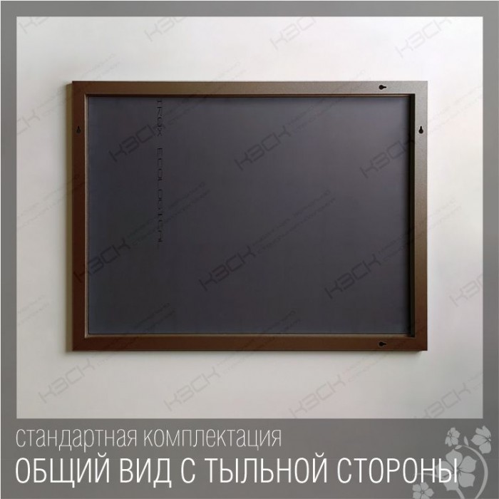 Зеркало  800х600 прямоугольное  с фацетом на бронзовом алюм профиле, универс. крепл. КЗСК - миниатюра №6