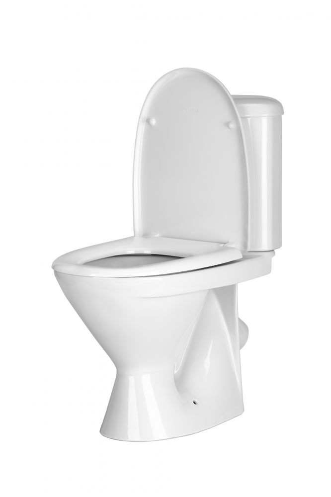 Унитаз-компакт ОК "АРГО" белый (прям выпуск, 1 режим, крышка ПП, ниж., подкл.)  770х640х355 мм - Изображение №1