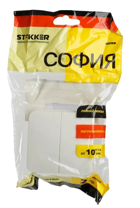 Выключатель открытой установки 2-клавишный , 250В, 10А, IP20, серия София, белый, MSW10-20-01 - Изображение №4