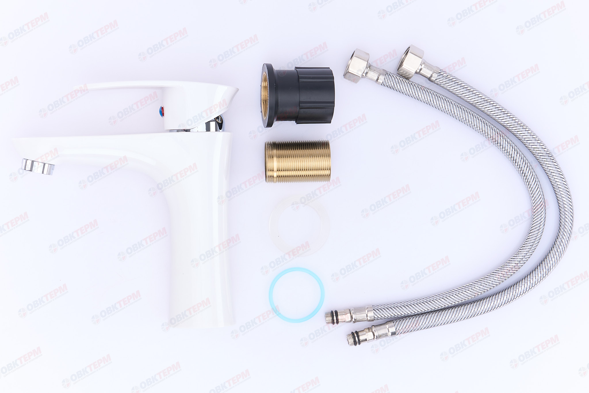 Смеситель д/умывальника BRIMIX 5971 шаровый/ АБС пластик (белый) - Изображение №5