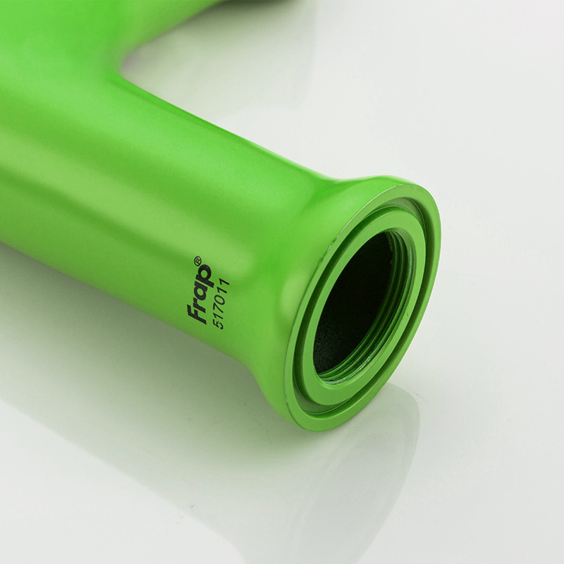 Смеситель д/раковины хром F1033  зелен  (ф35, на гайке)  FRAР - миниатюра №4