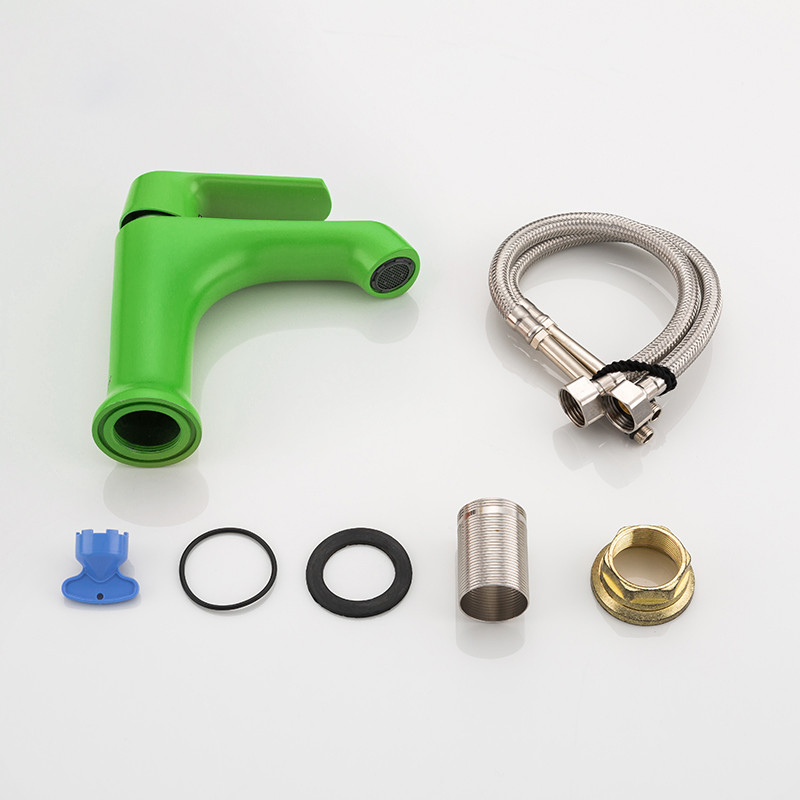 Смеситель д/раковины хром F1033  зелен  (ф35, на гайке)  FRAР - миниатюра №5