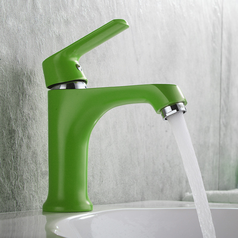 Смеситель д/раковины хром F1033  зелен  (ф35, на гайке)  FRAР - миниатюра №7