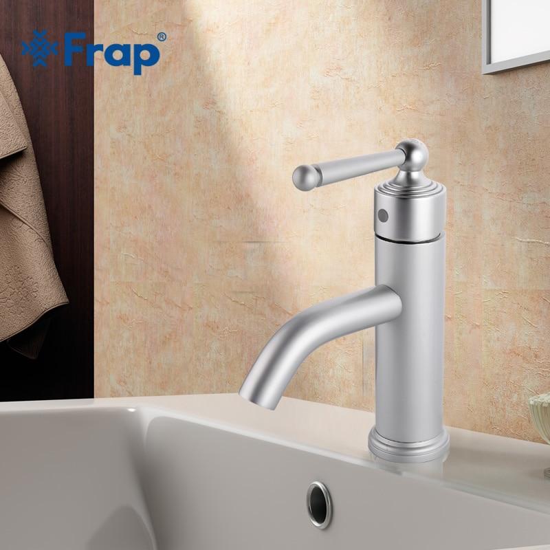 Смеситель д/раковины хром F1052-12 матовый  (ф40, на гайке)  FRAР - миниатюра №7