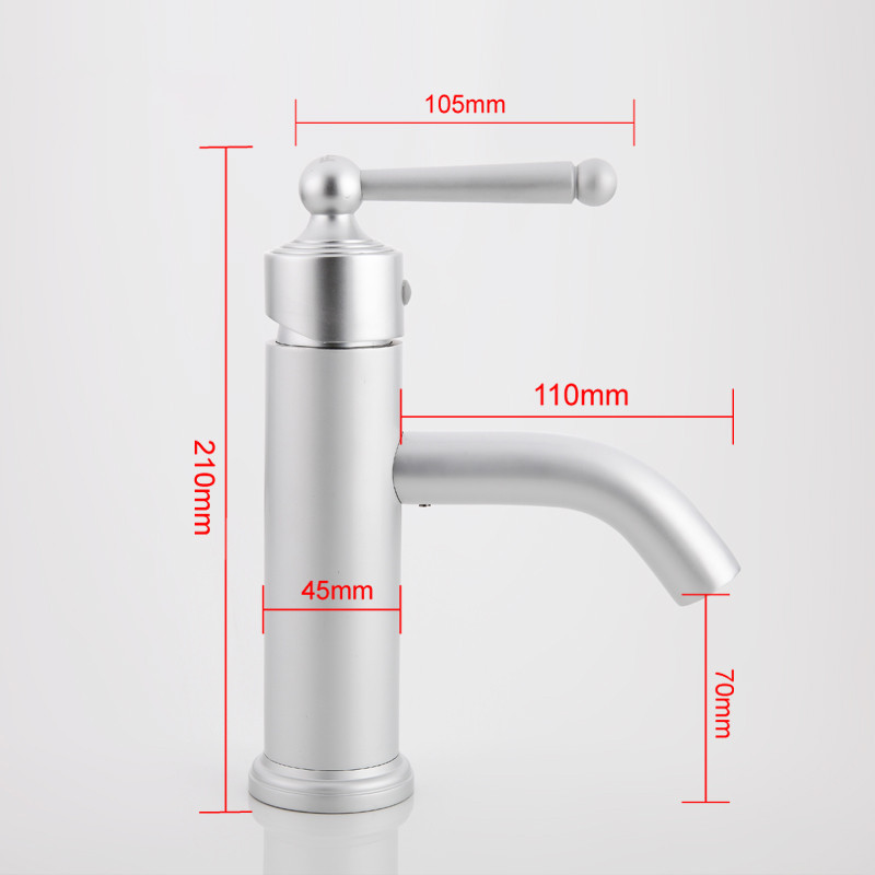 Смеситель д/раковины хром F1052-12 матовый  (ф40, на гайке)  FRAР - миниатюра №3
