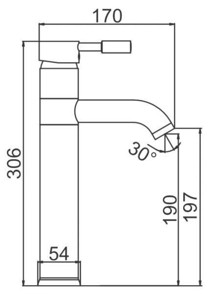 Смеситель д/раковины хром F1052-2  (ф40, на шпильке, поворотный высокий гусак) FRAP - миниатюра №6