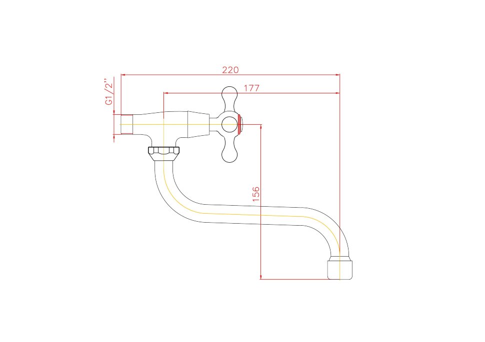 Смеситель моно хром F4808      (настенный)        (2шт)  FRAР - миниатюра №2