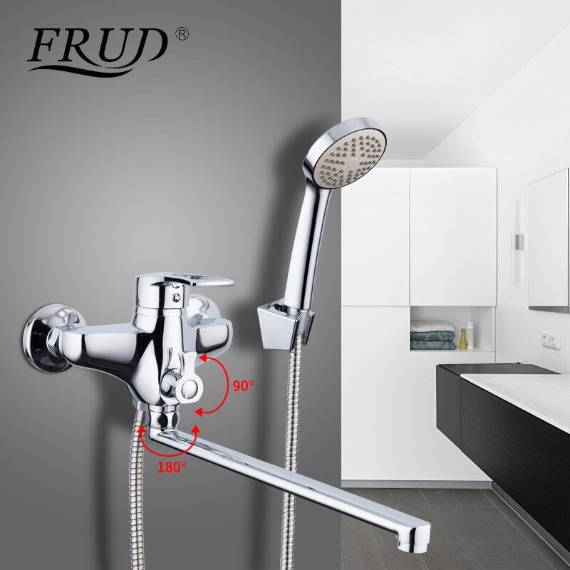 Смеситель д/ванны FRUD R22066* хром (ф40, длинный гусак, евро перекл.) - миниатюра №6