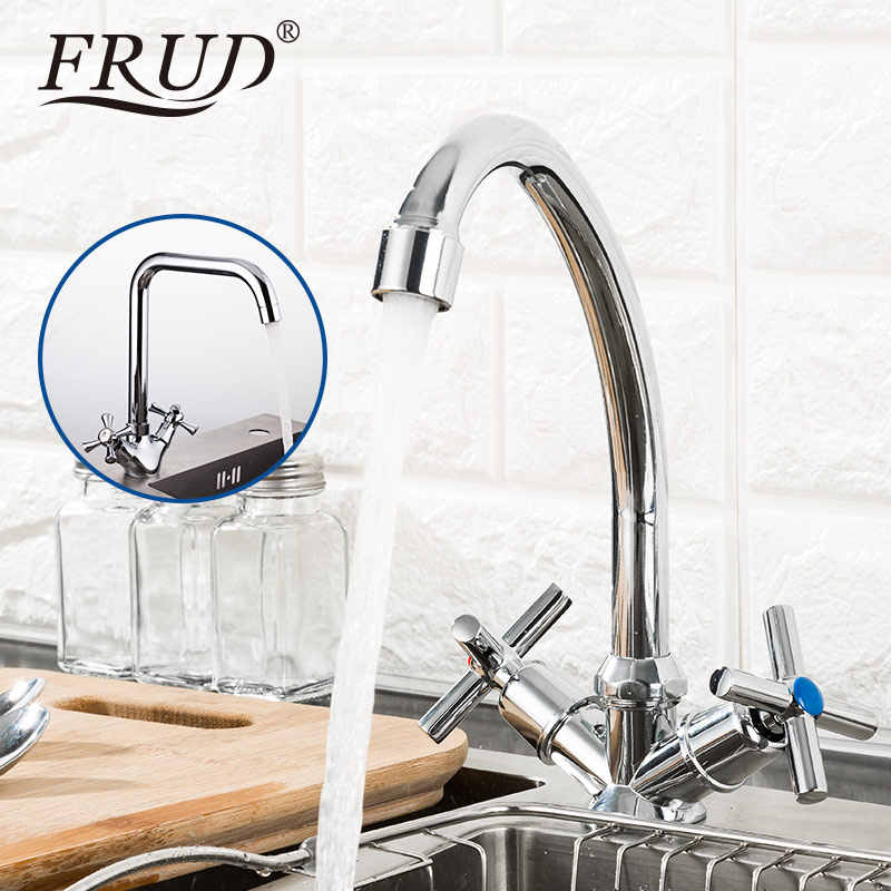 Смеситель д/кухни    R40112* хром          (высокий гусак, на гайке,  п/об)        (2/20)  FRUD - миниатюра №7