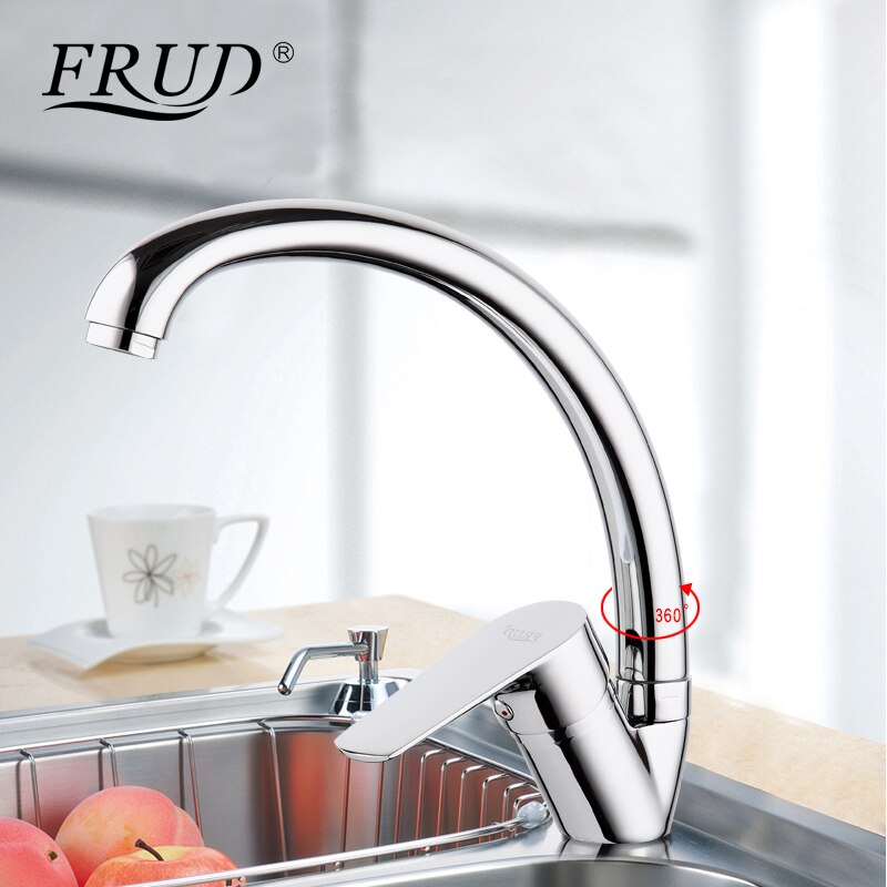 Смеситель д/кухни    R41105* хром          (ф35, высокий гусак, на гайке)  FRUD - миниатюра №7