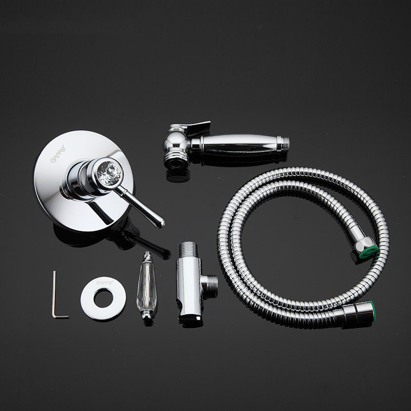 Смеситель с гигиеническим душем GAPPO G7297 хрусталь руч - Изображение №5